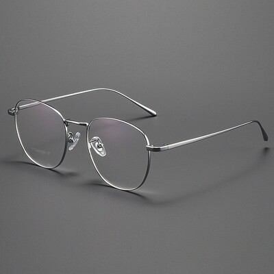 FIRADA Fashion Eyewear Retro gryno titano apvalūs akiniai Patogūs verslo receptiniai akinių rėmeliai vyrams Moterys 1052-C