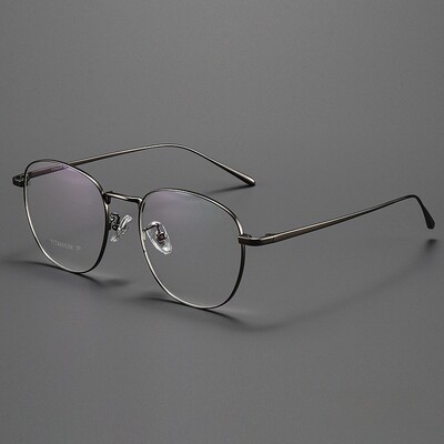 FIRADA Fashion Eyewear Retro gryno titano apvalūs akiniai Patogūs verslo receptiniai akinių rėmeliai vyrams Moterys 1052-C