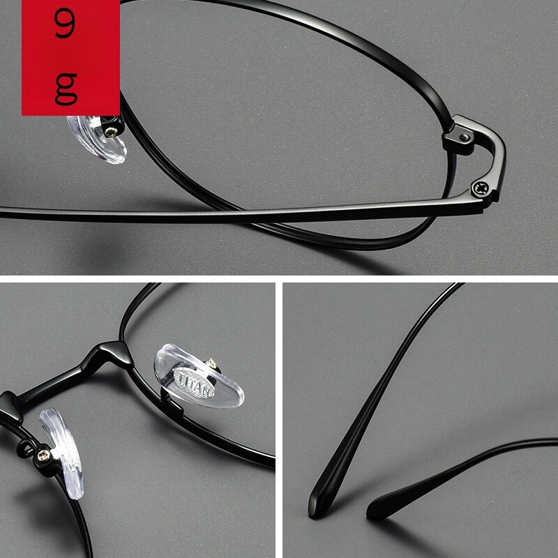 FIRADA Ochelari de vedere la modă Retro Ochelari de vedere rotunzi din titan pur Cadru de ochelari cu prescripție de afaceri confortabili pentru bărbați, femei 1052-C