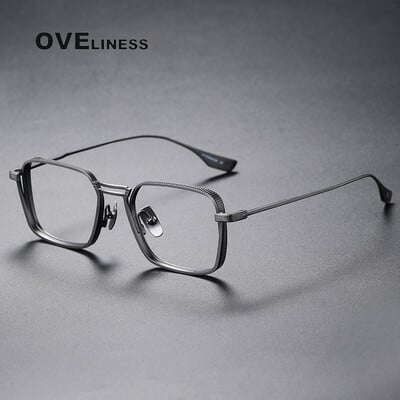 Rame de ochelari din titan pur la modă, bărbați, femei, ochelari optici pentru bărbați, ochelari cu prescripție pentru miopie, ochelari de ochi complet din metal