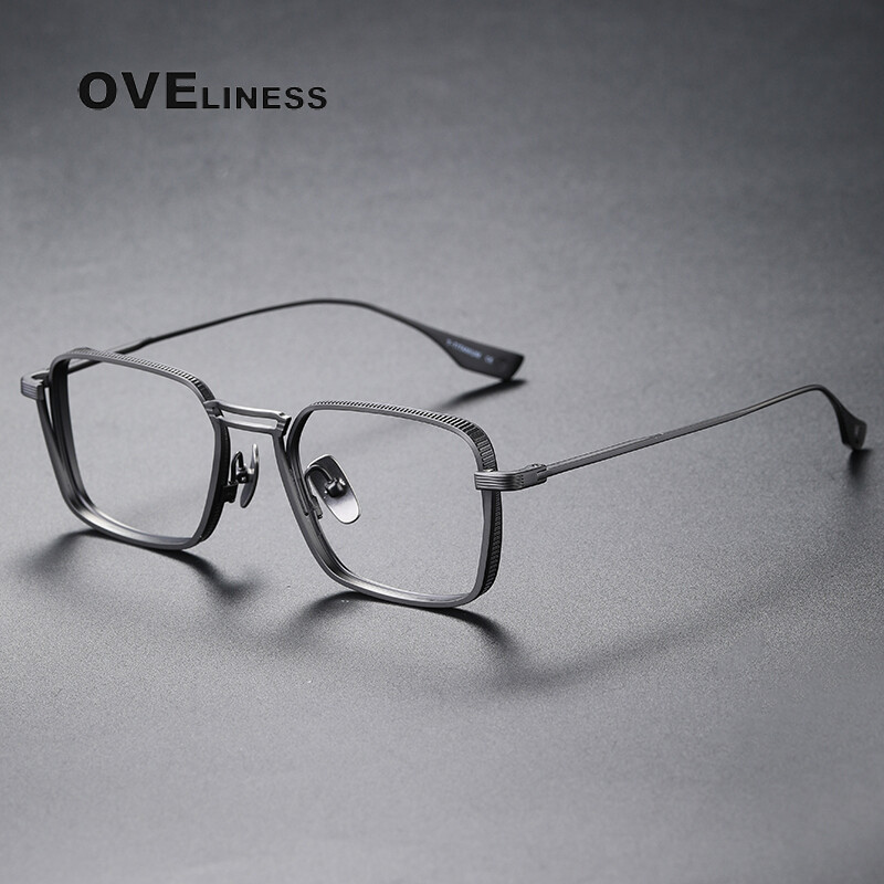 Rame de ochelari din titan pur la modă, bărbați, femei, ochelari optici pentru bărbați, ochelari cu prescripție pentru miopie, ochelari de ochi complet din metal