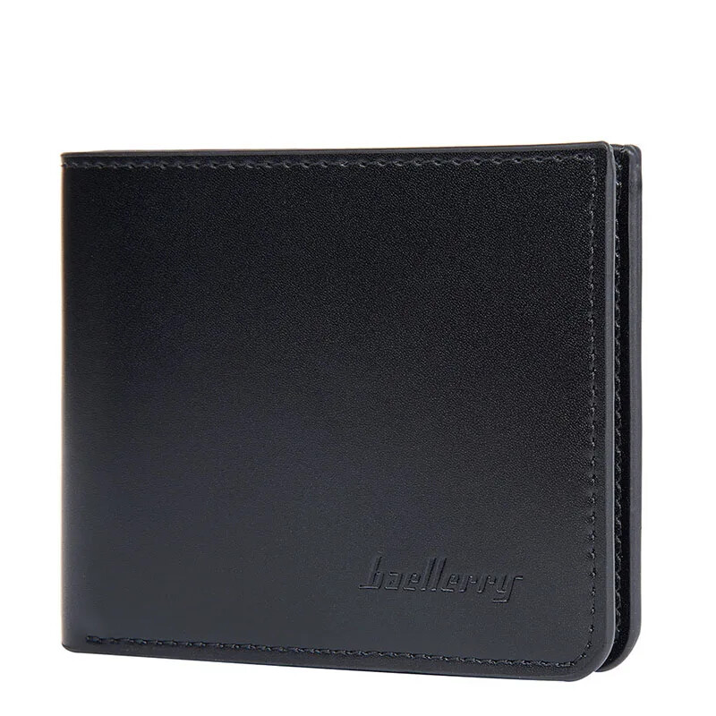 Ανδρικά δερμάτινα πορτοφόλια PU υψηλής χωρητικότητας Μικρό πορτοφόλι φωτογραφιών πολλαπλών θέσεων για vintage στερεό πορτοφόλι νομισμάτων Κομψό απλό, εξαιρετικά λεπτό πορτοφόλι