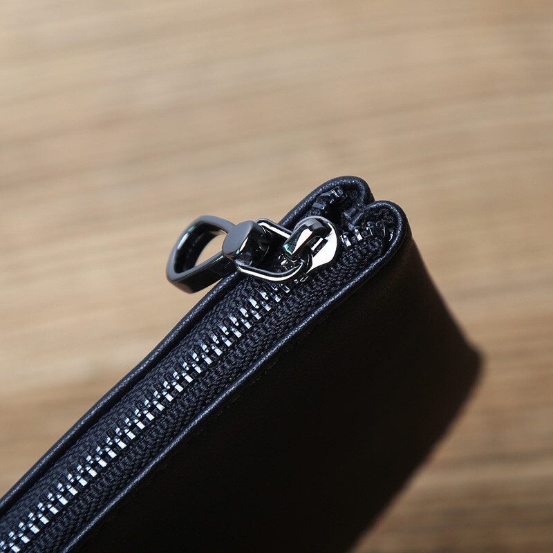 NZPJ Portofel lung pentru bărbați din piele Strat superior din piele Fermoar Portofel ultra-subțire Geantă de mână pentru telefon mobil la tendință retro Portofel simplu pentru damă