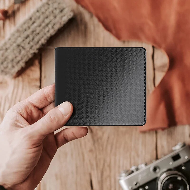 Suport portofel din piele pentru bărbați de mare capacitate Suport pentru carduri cu buzunare pentru monede la fereastra de identitate