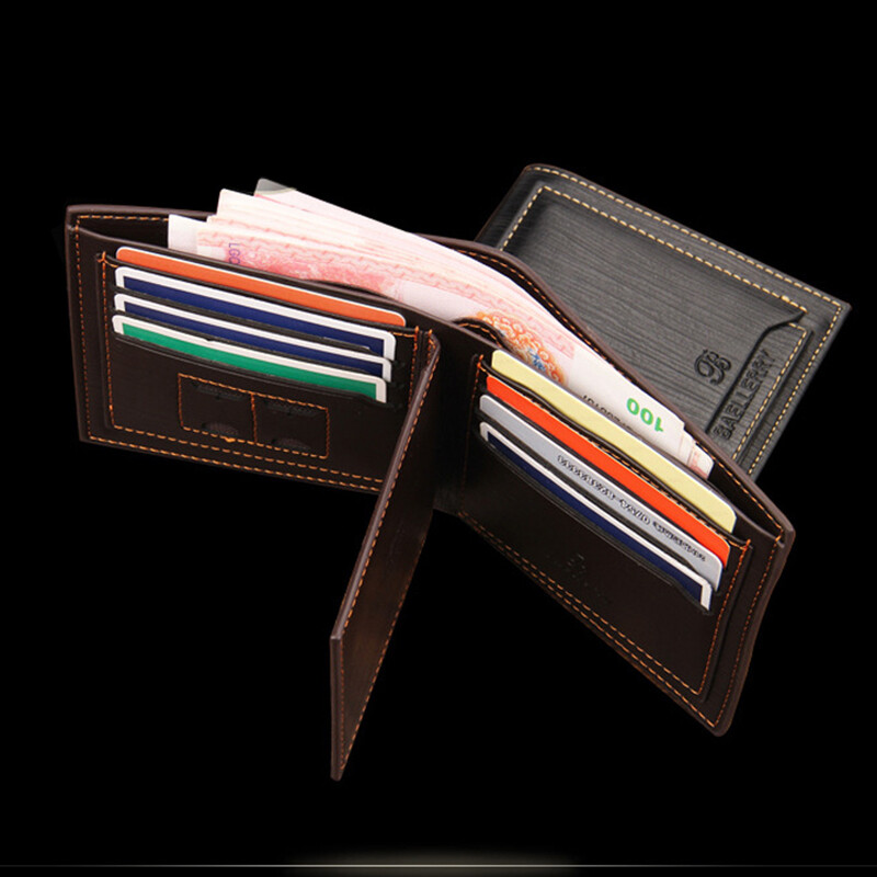 Κοντό δερμάτινο πορτοφόλι μάρκας ανδρικό πορτοφόλι Θήκες πιστωτικών καρτών Vintage ανδρικό συμπλέκτη Trifold Man Money Bag Cuzdan W030