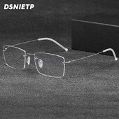 Vintažinio titano lydinio akinių rėmeliai be rėmelių vyriški kvadratiniai berėmiai receptiniai optiniai akiniai moteriški prabangūs prekės ženklo akiniai