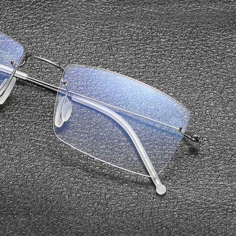 Vintažinio titano lydinio akinių rėmeliai be rėmelių vyriški kvadratiniai berėmiai receptiniai optiniai akiniai moteriški prabangūs prekės ženklo akiniai