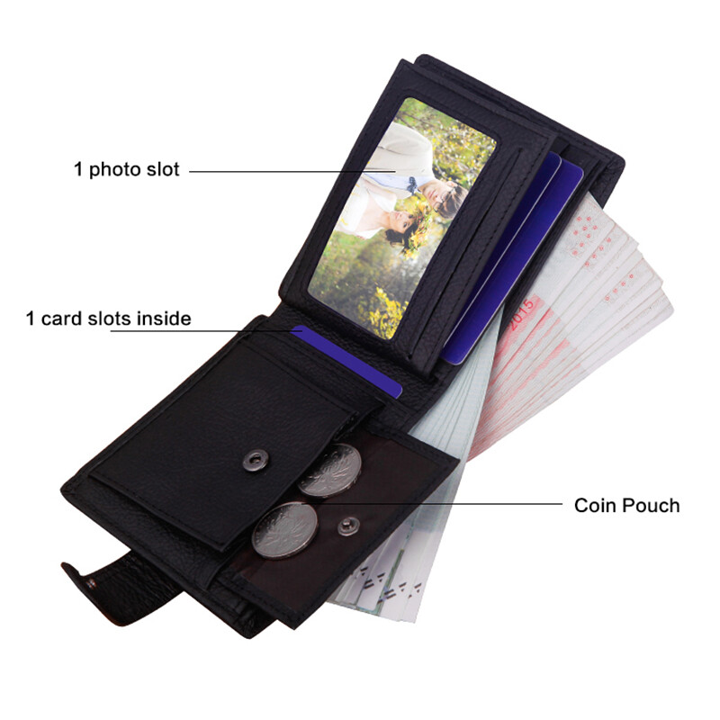 Īstas ādas vīriešu maks, īss naudas saspraude, mīkstas ādas maciņš vīrietim, sprādze ar vairākām kāršu pozīcijām, maku ar rāvējslēdzēju.