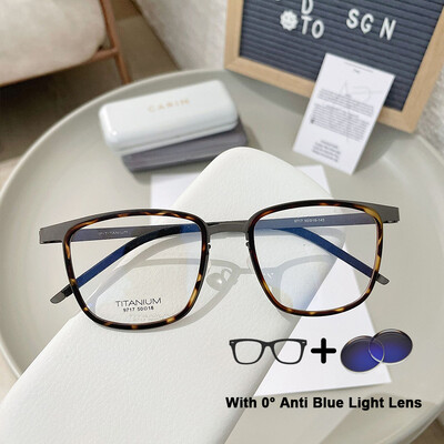 Αντίγραφο δανικής επωνυμίας LIND9717 Ρετρό τετράγωνο σκελετοί γυαλιών Γυαλιά γυαλιά γυαλιά από καθαρό τιτάνιο με βίδες Γυαλιά γυαλιά εξαιρετικά ελαφριά για άνδρες