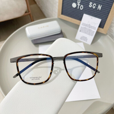 Αντίγραφο δανικής επωνυμίας LIND9717 Ρετρό τετράγωνο σκελετοί γυαλιών Γυαλιά γυαλιά γυαλιά από καθαρό τιτάνιο με βίδες Γυαλιά γυαλιά εξαιρετικά ελαφριά για άνδρες