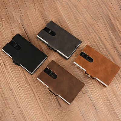 CASEKEY Vintage mazs uznirstošs vīriešu maks Pu ādas īss maciņš karšu turētājs Hasp rāvējslēdzēja sajūgs Solid Carteiras Masculina