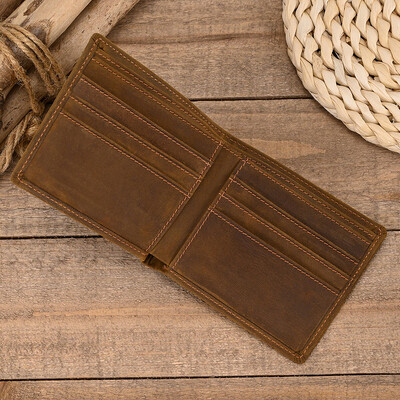 Portofel scurt din piele Portofel pentru bărbați, marca de lux, portofel de afaceri pentru bărbați, design cu monede, portofel de epocă, Dropshipping, transport gratuit