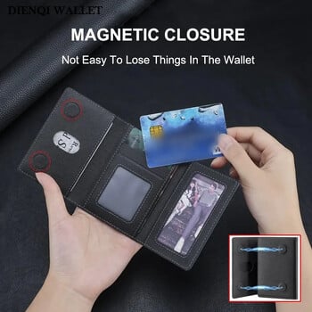 Trifold Magnetic Phone Wallet PU Δερμάτινη τσάντα για κάρτα Magsafe Πορτοφόλι θήκης κάρτας για Apple IPhone 16 15 12 13 14 Pro Max Plus Mini