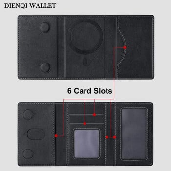 Trifold Magnetic Phone Wallet PU Δερμάτινη τσάντα για κάρτα Magsafe Πορτοφόλι θήκης κάρτας για Apple IPhone 16 15 12 13 14 Pro Max Plus Mini