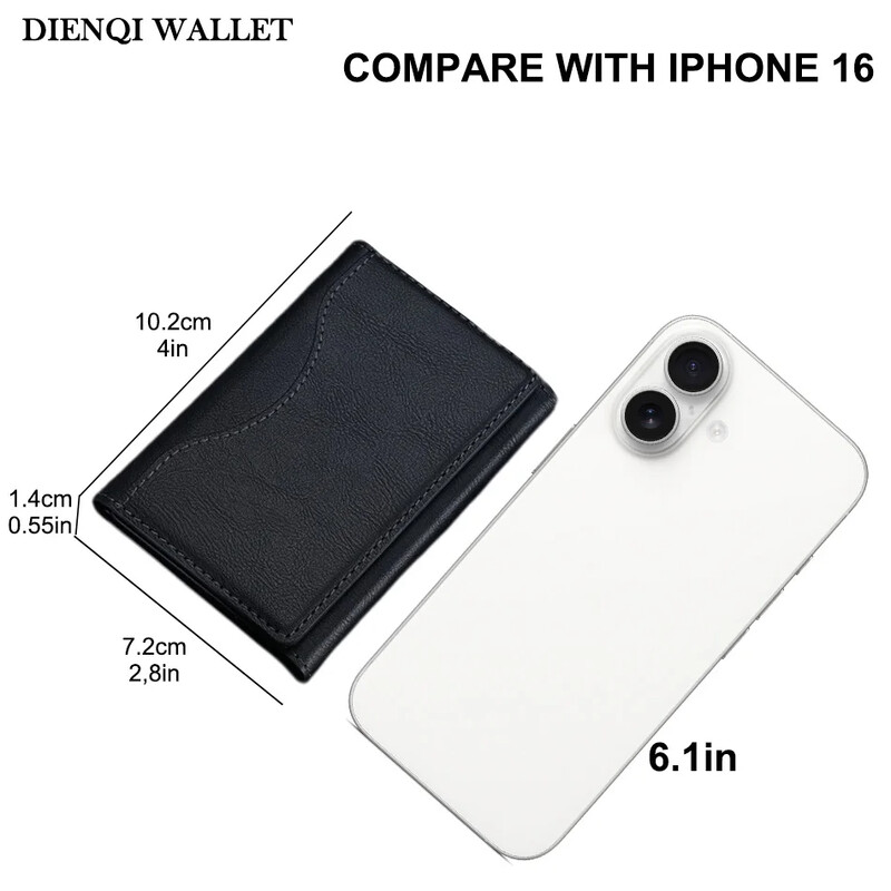 Trīskāršu magnētiskais tālruņa maks PU ādas karšu soma Magsafe karšu turētāja maciņš Apple iPhone 16 15 12 13 14 Pro Max Plus Mini