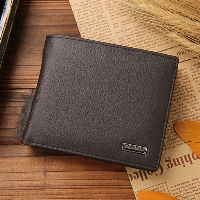 Portofele pentru bărbați din piele naturală Portofele premium din piele de vacă pentru bărbați Portofel de afaceri de înaltă calitate, portofele scurte Portefeuille Homme