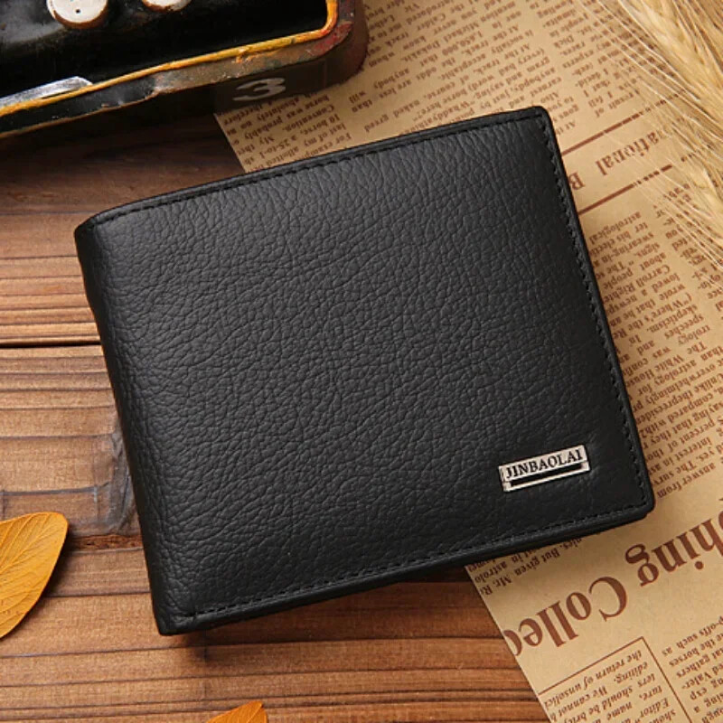 Portofele pentru bărbați din piele naturală Portofele premium din piele de vacă pentru bărbați Portofel de afaceri de înaltă calitate, portofele scurte Portefeuille Homme