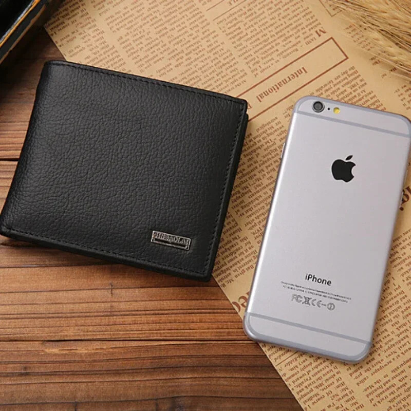 Portofele pentru bărbați din piele naturală Portofele premium din piele de vacă pentru bărbați Portofel de afaceri de înaltă calitate, portofele scurte Portefeuille Homme