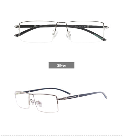 Cadru de ochelari de vedere mare dreptunghiular cu jumatate metalica pentru ochelari de prescripție