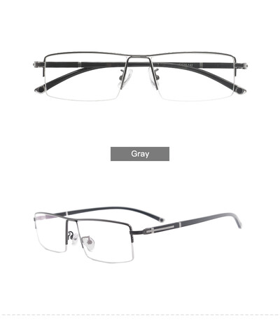 Cadru de ochelari de vedere mare dreptunghiular cu jumatate metalica pentru ochelari de prescripție