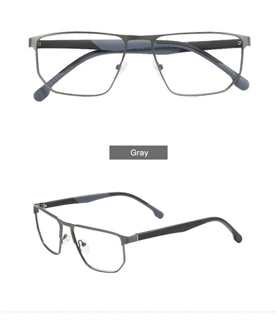 Divatos férfi és női, geometrikus, teljes keretes fém TR90 szemüveg rugós csuklópánttal, vényköteles lencséhez