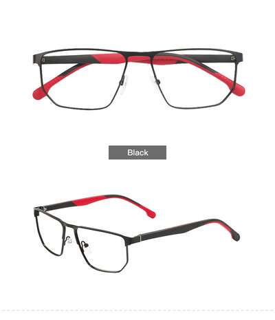 Divatos férfi és női, geometrikus, teljes keretes fém TR90 szemüveg rugós csuklópánttal, vényköteles lencséhez
