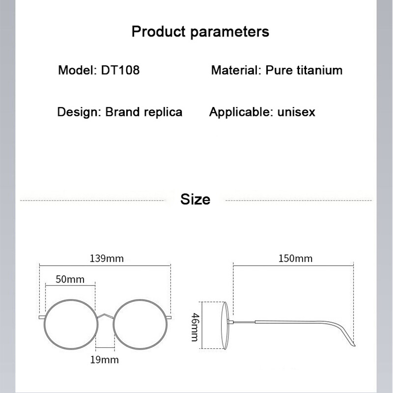 Ανδρικά γυαλιά ακανόνιστων γυαλιών πολυτελείας στρογγυλά υπερελαφριά γυαλιά γυαλιά ακανόνιστου ανδρικού αντιγράφου μάρκας ΗΠΑ