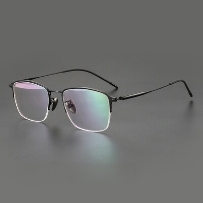 FIRADA Modes ērtas brilles Retro kvadrātveida titāna brilles recepšu pusrāmju briļļu ietvars vīriešiem sievietēm 89011-C