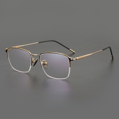 FIRADA Modes ērtas brilles Retro kvadrātveida titāna brilles recepšu pusrāmju briļļu ietvars vīriešiem sievietēm 89011-C