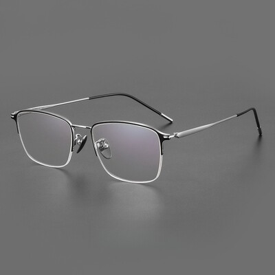 FIRADA Modes ērtas brilles Retro kvadrātveida titāna brilles recepšu pusrāmju briļļu ietvars vīriešiem sievietēm 89011-C