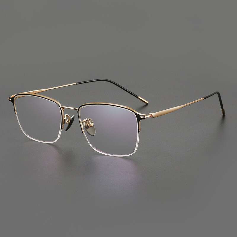 FIRADA Modes ērtas brilles Retro kvadrātveida titāna brilles recepšu pusrāmju briļļu ietvars vīriešiem sievietēm 89011-C