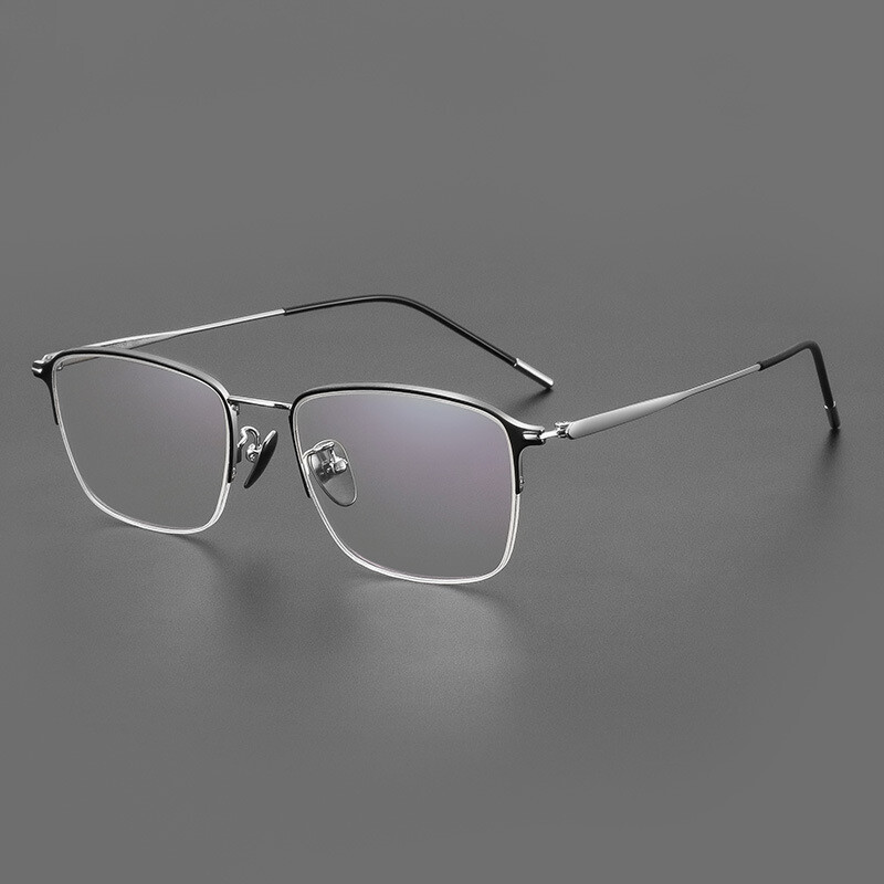 FIRADA Modes ērtas brilles Retro kvadrātveida titāna brilles recepšu pusrāmju briļļu ietvars vīriešiem sievietēm 89011-C