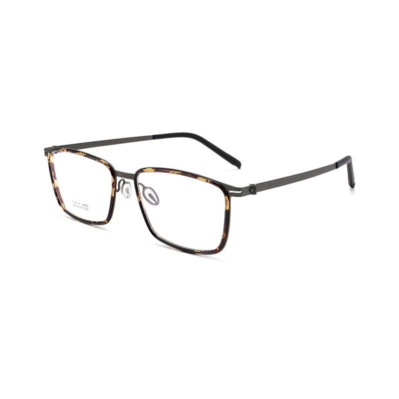 Tīra titāna briļļu ietvars īpaši viegls biznesa kvadrātveida vīriešu briļļu ietvars 2024 optiskās recepšu brilles vīriešiem 2602