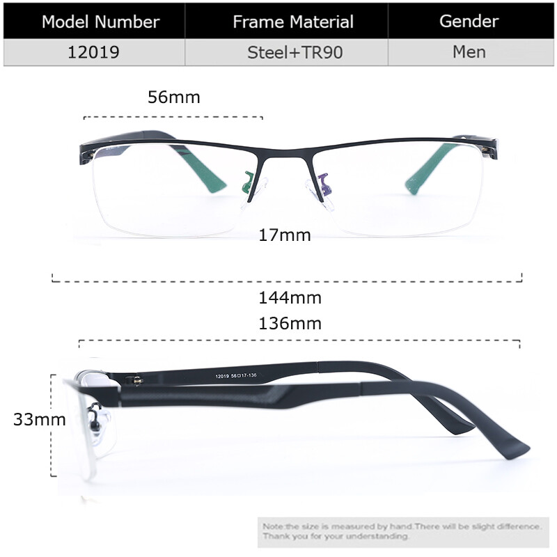 Briļļu ietvars Vīriešu brilles Nerd Computer Recepšu optiskais vīriešu briļļu caurspīdīgs lēcu briļļu rāmis 12019