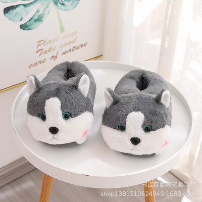 Papuci de iarnă de Crăciun Elk Fuzzy Femei Pantofi de casă Tobogane Femeie Căldură Acasă Interior Animal drăguț Hamster Papuci de pluș