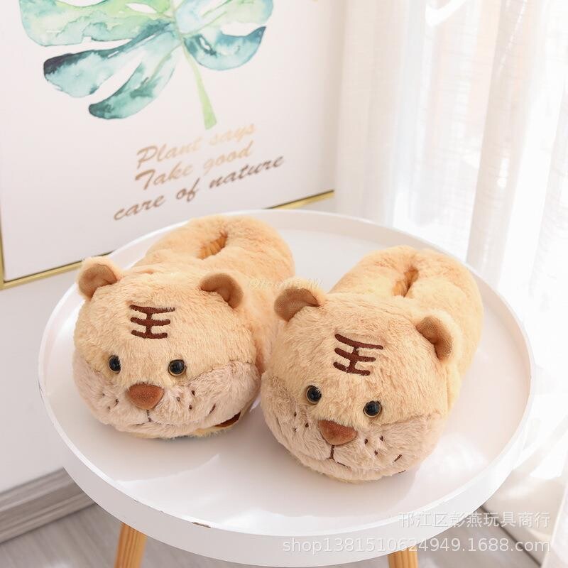 Papuci de iarnă de Crăciun Elk Fuzzy Femei Pantofi de casă Tobogane Femeie Căldură Acasă Interior Animal drăguț Hamster Papuci de pluș