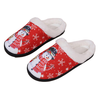 Karácsonyi hóember papucsok lapos termopapucsok kényelmes bolyhos hóember papucsok csúszásgátlók aranyos szőrös papucs férfiaknak női