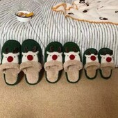 Iarnă Femei Papuci cu blană de căprioară din desene animate Bărbați Sandale liniștite de pluș de interior Cuplu Pantofi de bumbac de Crăciun Fată Tobogan cald pentru cadou