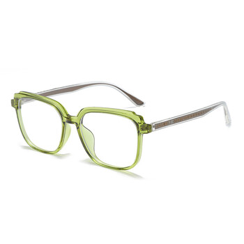 Fashion Simple Acetate Fiber Insert Μεγάλο τετράγωνο πράσινο πλαίσιο Ανδρικά Γυναικεία Αντι Μπλε Φως Οπτικά Προσαρμοσμένα Γυαλιά Οράσεως