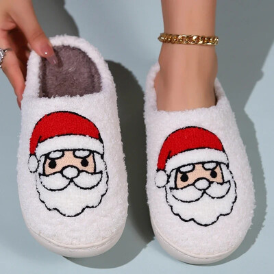 Iarnă Femei Papuci de casă Adulti Desene animat Tobogan cald Bărbați Pardoseală de interior Pantofi anti-alunecare Cuplu Flip-flops conciși pentru cadou de Crăciun