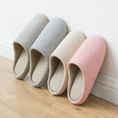 Papuci liniștiți în stil japonez pentru femei, iarnă, cu fundul moale, fără sunet, pentru uz casnic, papuci de interior anti-alunecare din bumbac pentru bărbați