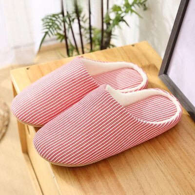 Papuci liniștiți în stil japonez pentru femei, iarnă, cu fundul moale, fără sunet, pentru uz casnic, papuci de interior anti-alunecare din bumbac pentru bărbați