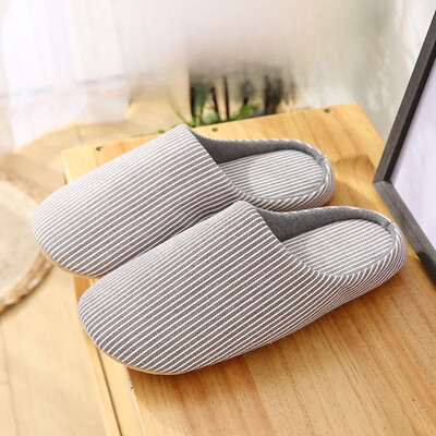 Papuci liniștiți în stil japonez pentru femei, iarnă, cu fundul moale, fără sunet, pentru uz casnic, papuci de interior anti-alunecare din bumbac pentru bărbați