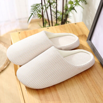 Papuci liniștiți în stil japonez pentru femei, iarnă, cu fundul moale, fără sunet, pentru uz casnic, papuci de interior anti-alunecare din bumbac pentru bărbați