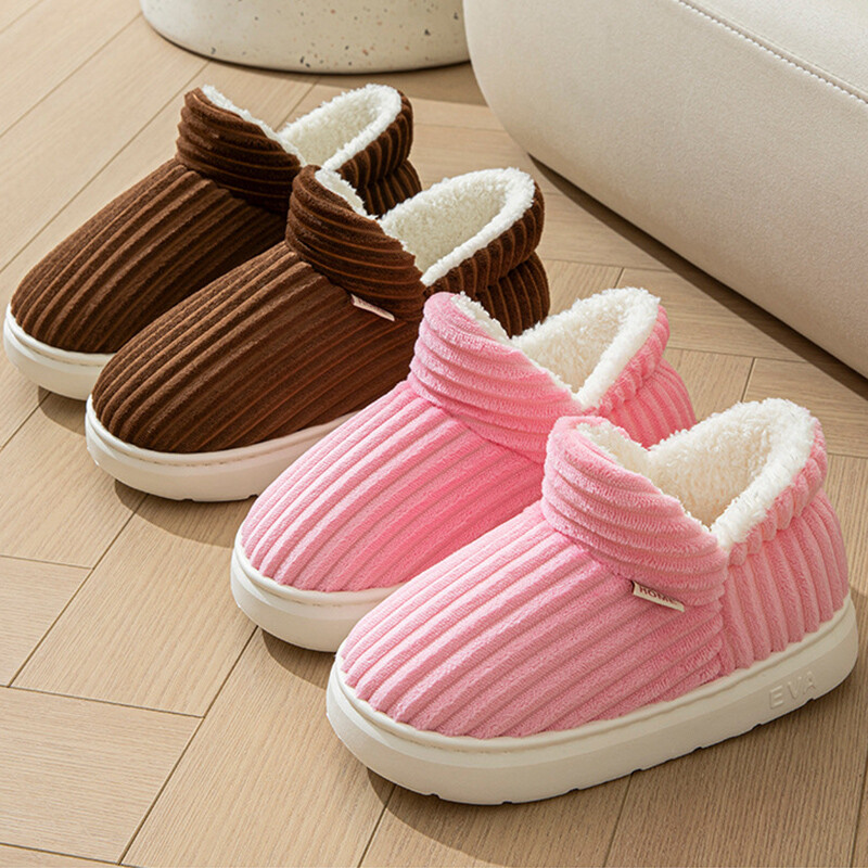 Lielas 44/45 sievietes ziemas siltas pūkainas čības Pāri ikdienas guļamistaba āra bieza zole, neslīdoša slīdēšana Modes apavi vīriešiem