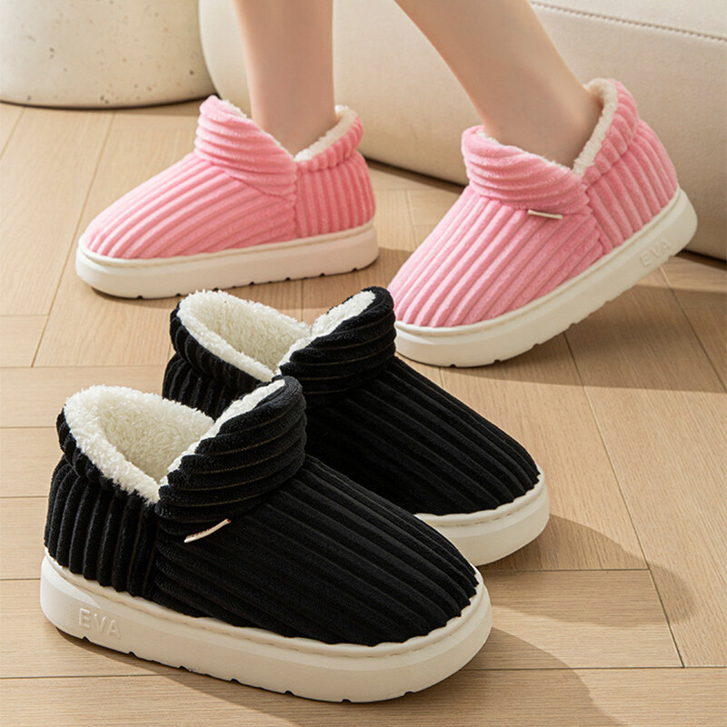 Lielas 44/45 sievietes ziemas siltas pūkainas čības Pāri ikdienas guļamistaba āra bieza zole, neslīdoša slīdēšana Modes apavi vīriešiem
