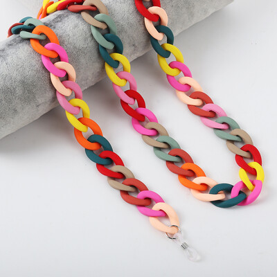 FishSheep Fashion 2022, lanțuri acrilice pentru ochelari de soare, șnur pentru femei, mască colorată mat, cu lanț pentru curea, accesorii pentru cablu