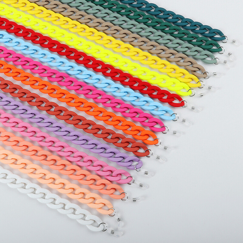 FishSheep Fashion 2022, lanțuri acrilice pentru ochelari de soare, șnur pentru femei, mască colorată mat, cu lanț pentru curea, accesorii pentru cablu