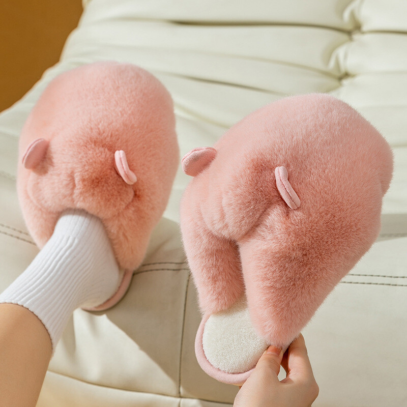 Pantofi postpartum pentru femei, toamna și iarna, drăguț, pentru interior, acasă, anti-alunecare, papuci de bumbac cald cu talpă groasă pentru femei