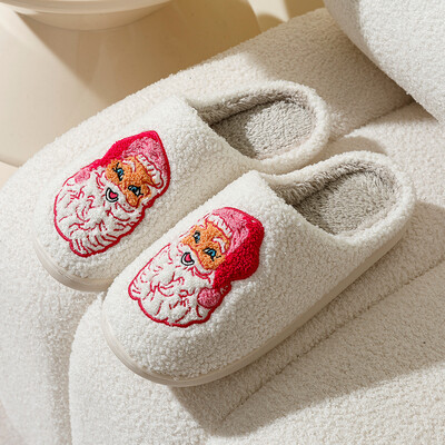 Moda de iarnă de Crăciun Papuci de Moș Crăciun Pantofi de casă femei confortabile acasă plat cu slip-on dormitor drăguț roz pantofi de petrecere de Crăciun